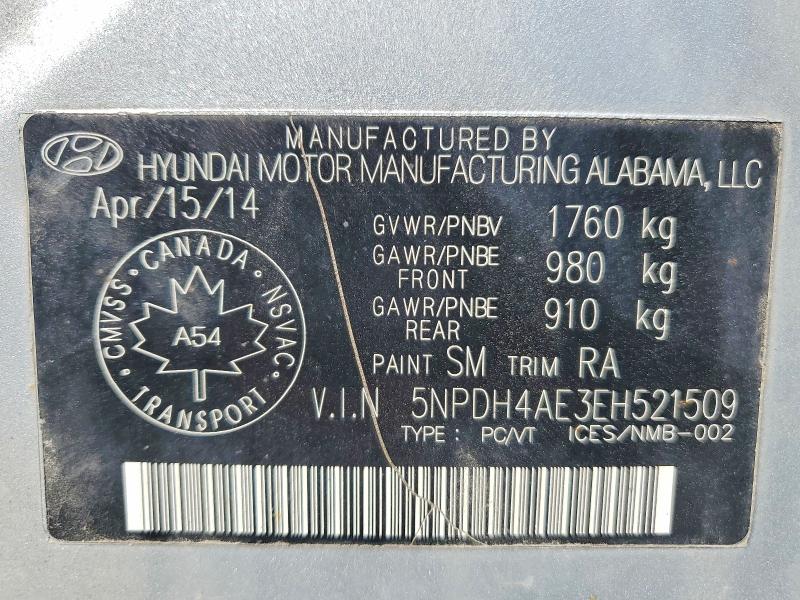 Продаж на аукціоні авто 2014 Hyundai Elantra, vin: 5NPDH4AE3EH521509, номер лоту: 63555176