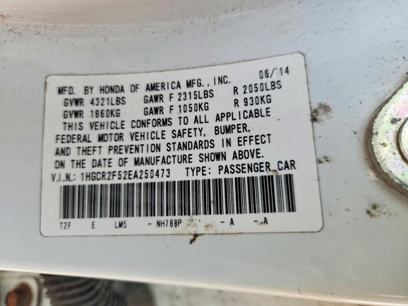 Auction sale of the 2014 Honda Accord, vin: 1HGCR2F52EA250473, lot number: 64064316