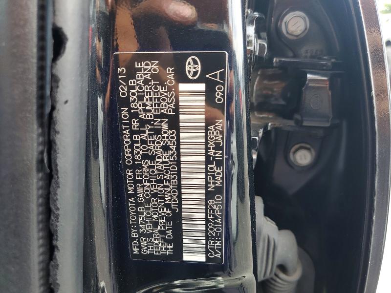Продаж на аукціоні авто 2013 Toyota Prius C, vin: JTDKDTB31D1534503, номер лоту: 65400646