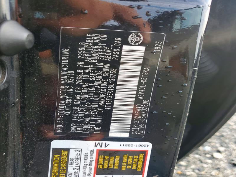 64432396 :رقم المزاد ، 4T1BF3EK4BU136755 vin ، 2011 Toyota Camry مزاد بيع
