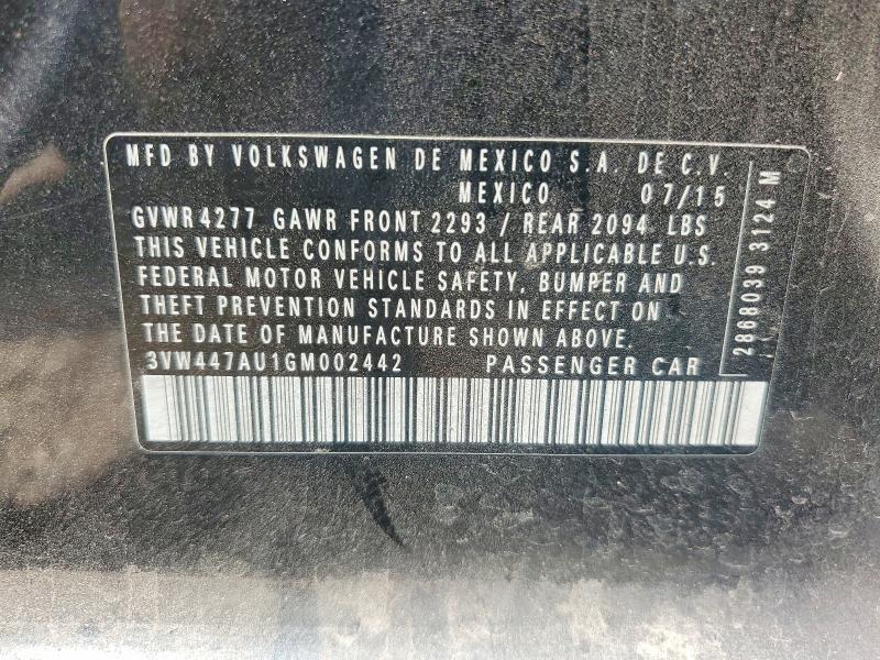 Продажа на аукционе авто 2016 Volkswagen Gti, vin: 3VW447AU1GM002442, номер лота: 63230066