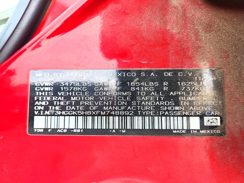 Aukcja sprzedaży 2015 Honda Fit, vin: 3HGGK5H8XFM748892, numer aukcji: 66483776