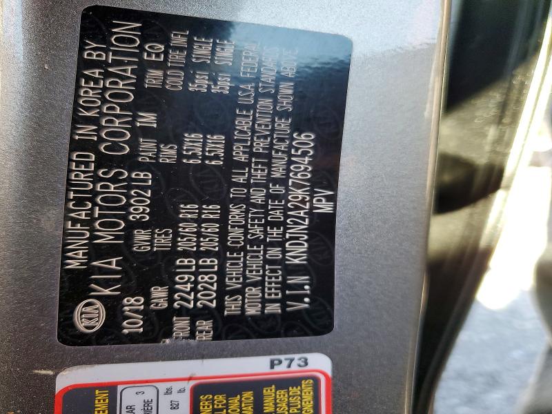 Aukcja sprzedaży 2019 Kia Soul, vin: KNDJN2A29K7694506, numer aukcji: 65940116