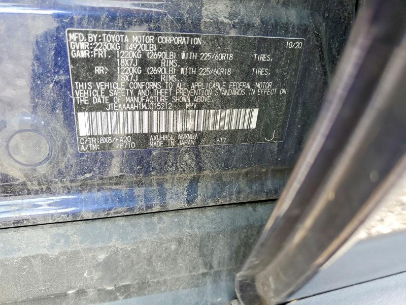 Aukcja sprzedaży 2021 Toyota Venza, vin: JTEAAAAH1MJ015212, numer aukcji: 64809856