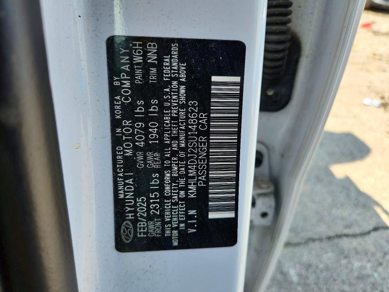 2025 Hyundai Elantra Hybrid მანქანა იყიდება აუქციონზე, vin: KMHLM4DJ2SU148623, აუქციონის ნომერი: 64626056