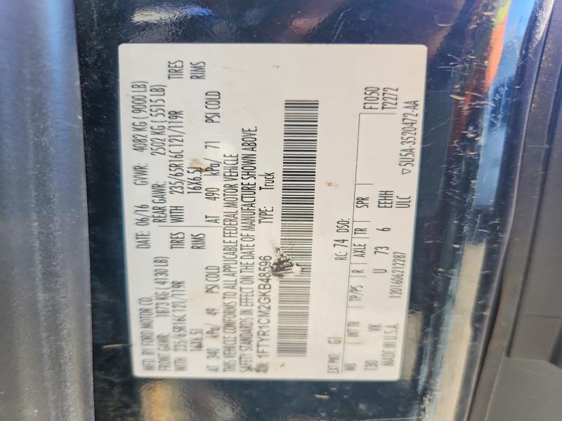 65433486 :رقم المزاد ، 1FTYR1CM2GKB48596 vin ، 2016 Ford Transit مزاد بيع