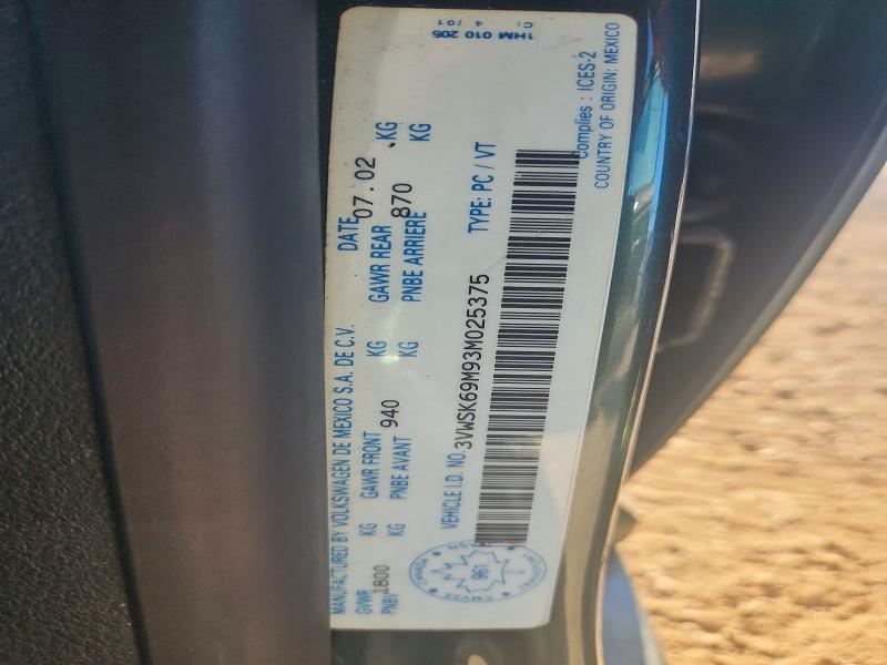 Aukcja sprzedaży 2003 Volkswagen Jetta, vin: 3VWSK69M93M025375, numer aukcji: 66992836
