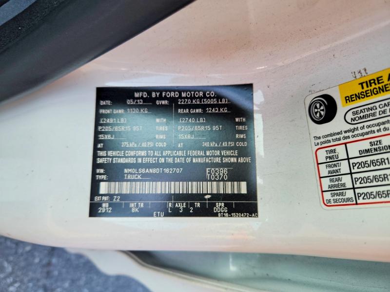 Продаж на аукціоні авто 2013 Ford Transit Connect, vin: NM0LS6AN8DT162707, номер лоту: 65138166
