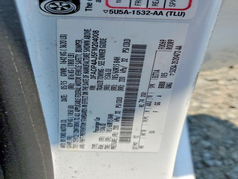 64210156 :رقم المزاد ، 3FADP4AJ5FM204008 vin ، 2015 Ford Fiesta مزاد بيع