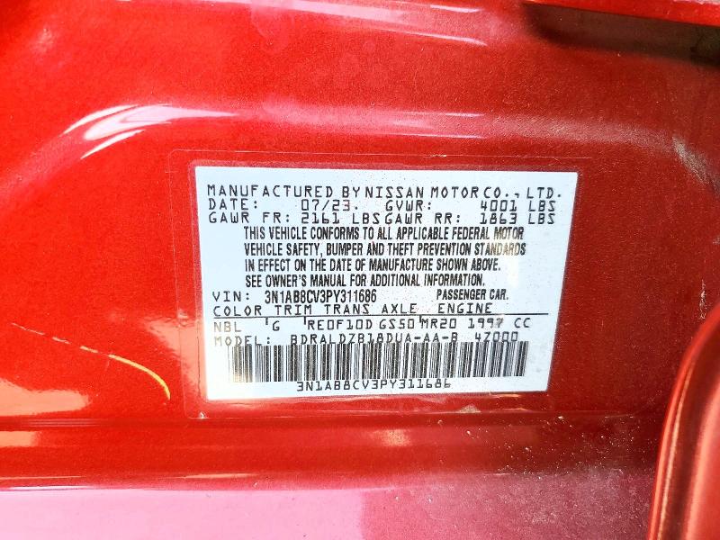 2023 Nissan Sentra მანქანა იყიდება აუქციონზე, vin: 3N1AB8CV3PY311686, აუქციონის ნომერი: 64242816