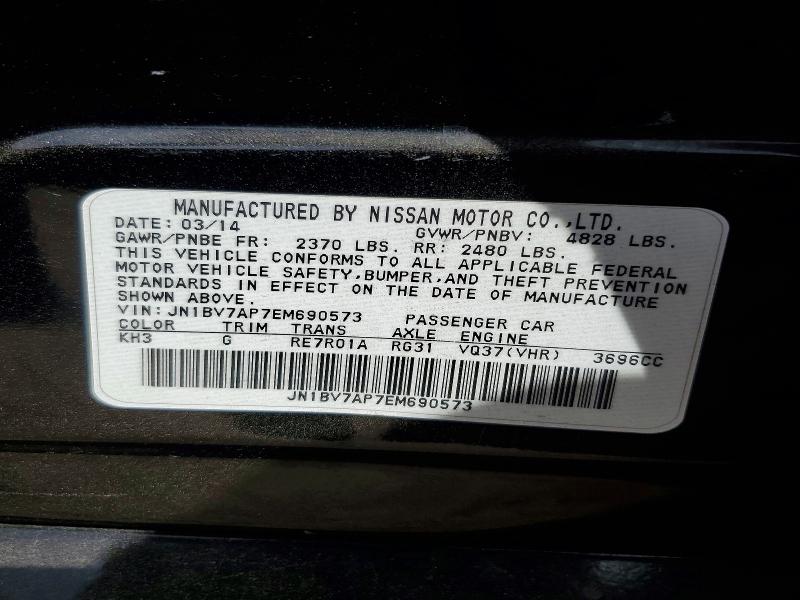 Продаж на аукціоні авто 2014 Infiniti Q50, vin: JN1BV7AP7EM690573, номер лоту: 66320406