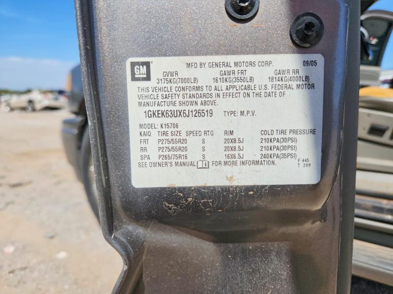 65679746 :رقم المزاد ، 1GKEK63UX6J126519 vin ، 2006 Gmc Yukon مزاد بيع