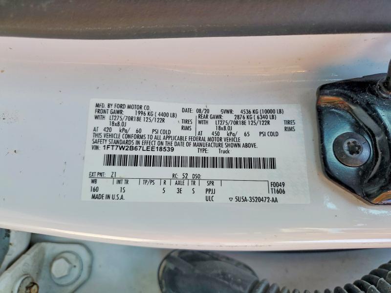 64215996 :رقم المزاد ، 1FT7W2B67LEE18539 vin ، 2020 Ford F250 مزاد بيع