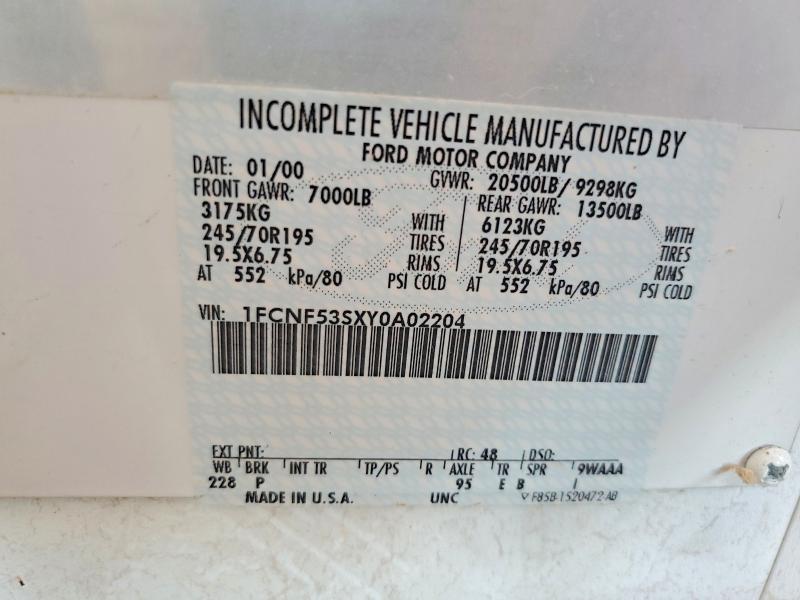 2000 Ford F550 მანქანა იყიდება აუქციონზე, vin: 1FCNF53SXY0A02204, აუქციონის ნომერი: 63005786
