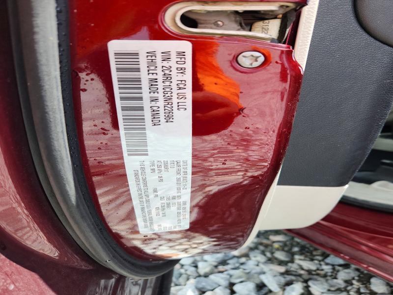 66815166 :رقم المزاد ، 2C4RC1CG3NR226964 vin ، 2022 Chrysler Voyager مزاد بيع