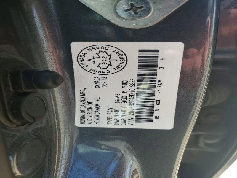 65664466 :رقم المزاد ، 2HGFB2E45DH019822 vin ، 2013 Honda Civic مزاد بيع