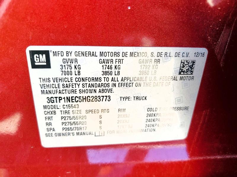 Продаж на аукціоні авто 2017 Gmc Sierra, vin: 3GTP1NEC5HG283773, номер лоту: 65303196