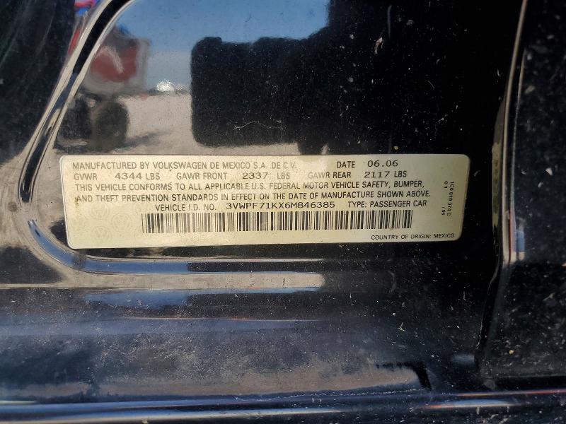 Aukcja sprzedaży 2006 Volkswagen Jetta, vin: 3VWPF71KX6M846385, numer aukcji: 65407356