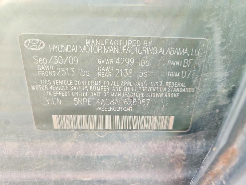 Продажа на аукционе авто 2010 Hyundai Sonata, vin: 5NPET4AC8AH636957, номер лота: 62713356