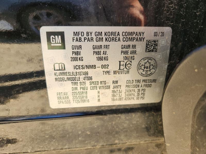 Aukcja sprzedaży 2020 Buick Encore Gx, vin: KL4MMESL6LB107499, numer aukcji: 64255546