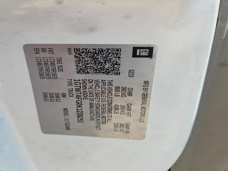 Aukcja sprzedaży 2019 Gmc Savana, vin: 1GTW7AFG0K1238251, numer aukcji: 61985516