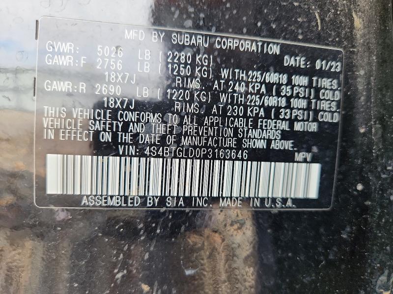 Продаж на аукціоні авто 2023 Subaru Outback, vin: 4S4BTGLD0P3163646, номер лоту: 66264176