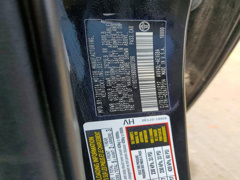 Aukcja sprzedaży 2013 Toyota Avalon Hybrid, vin: 4T1BD1EB8DU007396, numer aukcji: 64340546