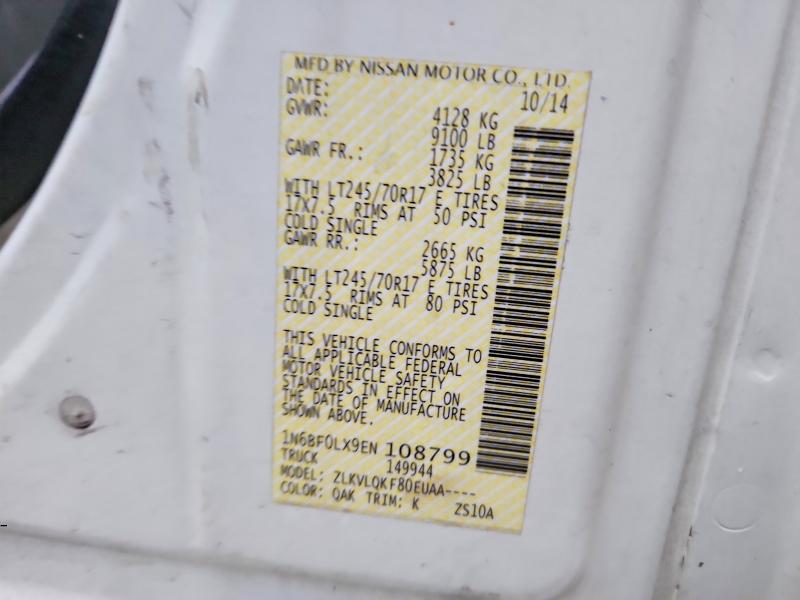 69422736 :رقم المزاد ، 1N6BF0LX9EN108799 vin ، 2014 Nissan Nv مزاد بيع