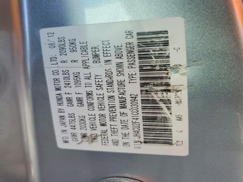 64682246 :رقم المزاد ، JH4CU2F41CC030942 vin ، 2012 Acura Tsx مزاد بيع