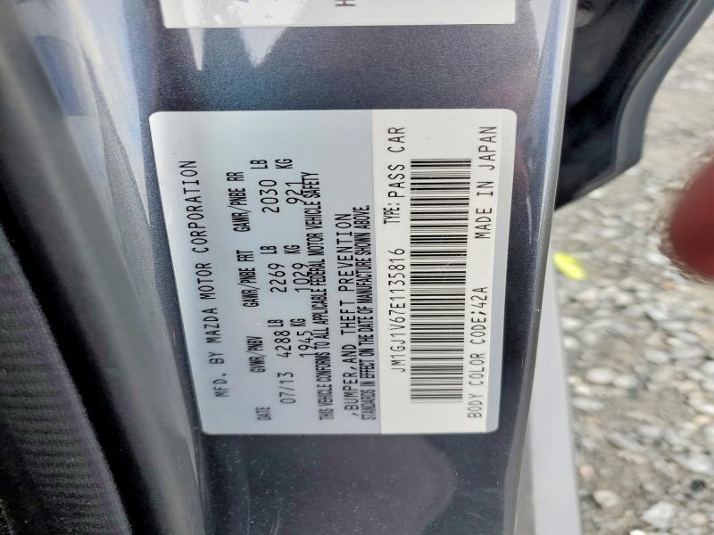 Aukcja sprzedaży 2014 Mazda 6, vin: JM1GJ1V67E1135816, numer aukcji: 63552306