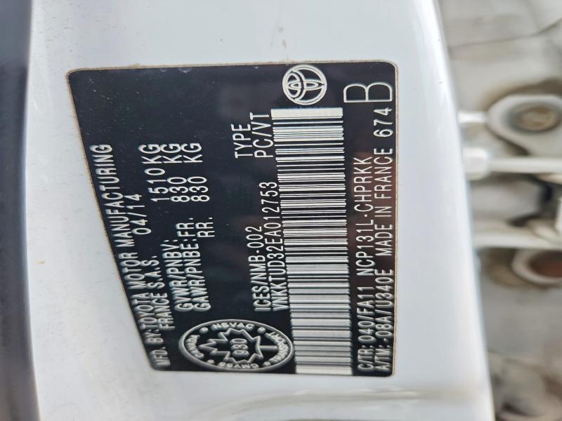 Продажа на аукционе авто 2014 Toyota Yaris, vin: VNKKTUD32EA012753, номер лота: 64058546