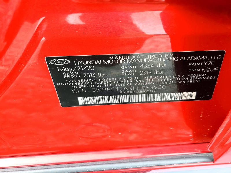 Продажа на аукционе авто 2020 Hyundai Sonata, vin: 5NPEF4JA3LH053950, номер лота: 63674236