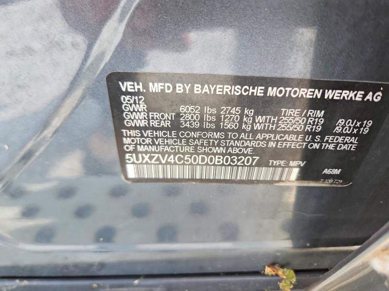 65925146 :رقم المزاد ، 5UXZV4C50D0B03207 vin ، 2013 Bmw X5 مزاد بيع