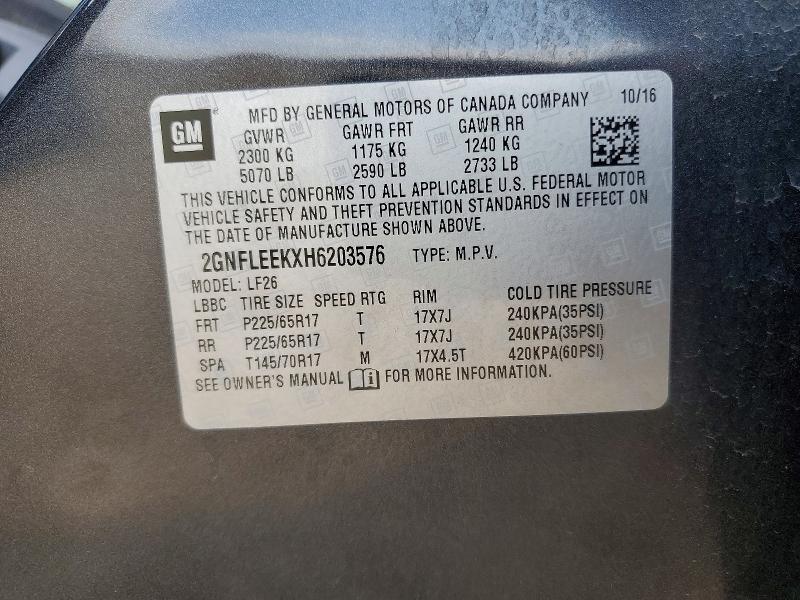 Продажа на аукционе авто 2017 Chevrolet Equinox, vin: 2GNFLEEKXH6203576, номер лота: 66503086