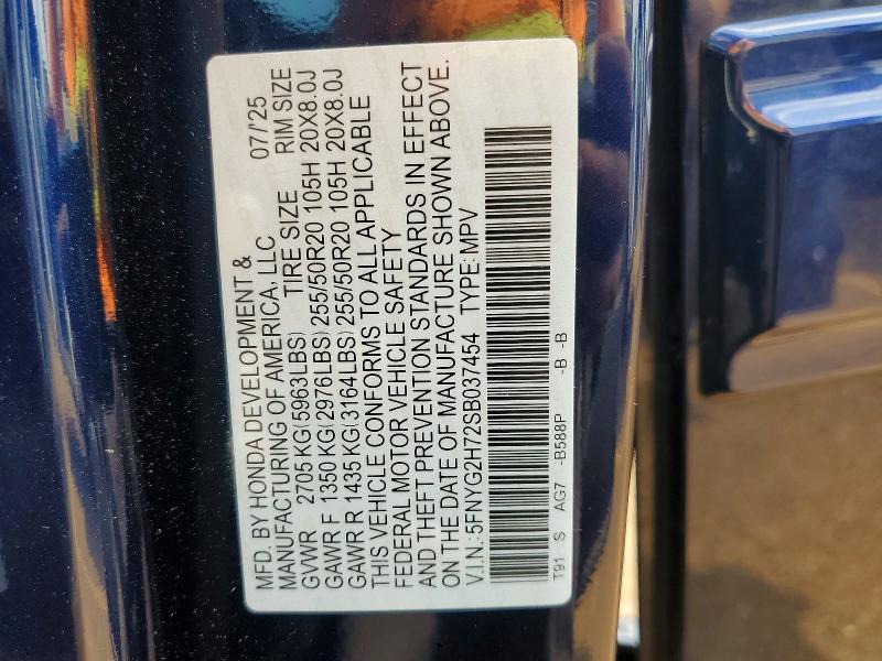 Продаж на аукціоні авто 2025 Honda Pilot, vin: 5FNYG2H72SB037454, номер лоту: 66720206