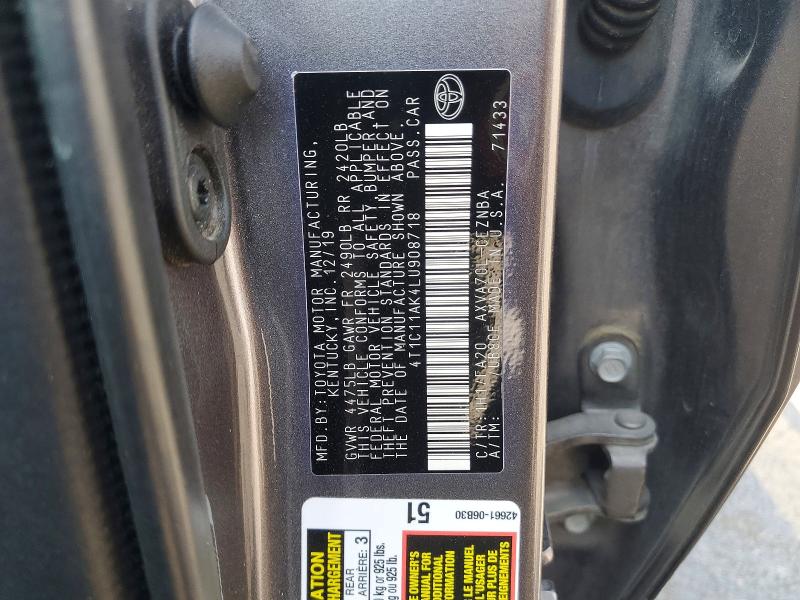 Aukcja sprzedaży 2020 Toyota Camry, vin: 4T1C11AK4LU908718, numer aukcji: 64835836