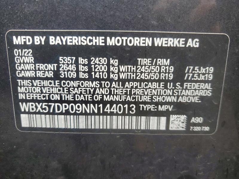 Продаж на аукціоні авто 2022 Bmw X3, vin: WBX57DP09NN144013, номер лоту: 64054186