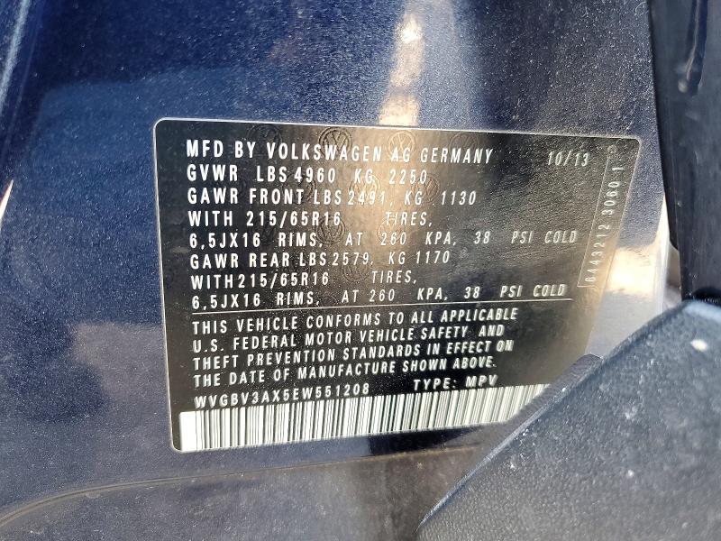 Aukcja sprzedaży 2014 Volkswagen Tiguan, vin: WVGBV3AX6EWS51208, numer aukcji: 66036816