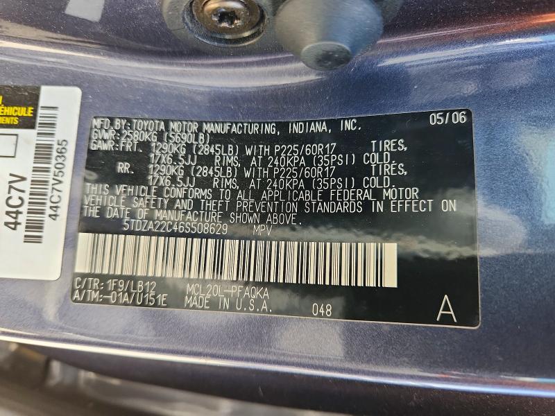 Продаж на аукціоні авто 2006 Toyota Sienna, vin: 5TDZA22C46S508629, номер лоту: 64251726