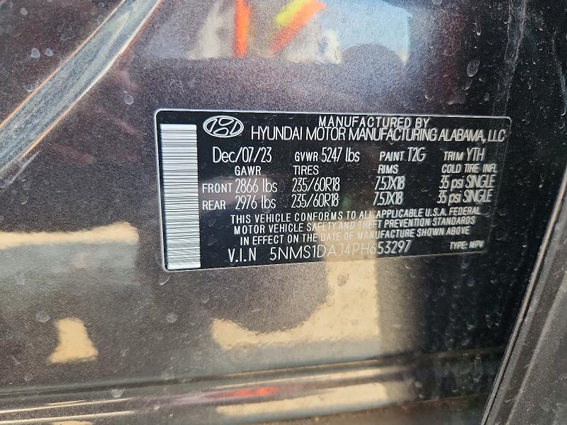 Aukcja sprzedaży 2023 Hyundai Santa Fe, vin: 5NMS1DAJ4PH653297, numer aukcji: 64768786