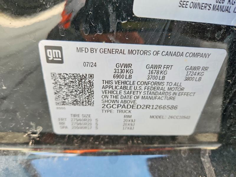65020746 :رقم المزاد ، 2GCPADED2R1266586 vin ، 2024 Chevrolet Silverado مزاد بيع