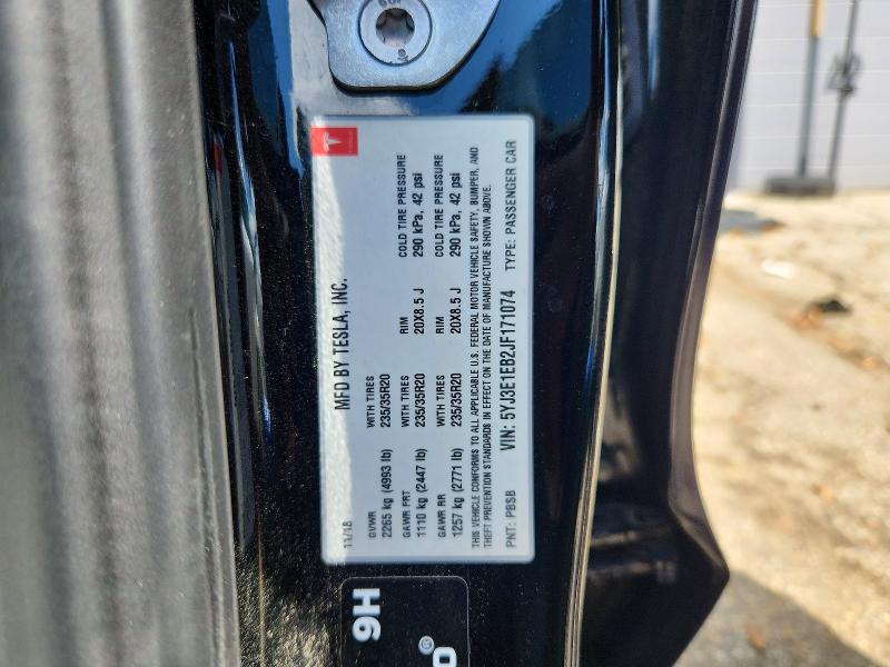 Aukcja sprzedaży 2018 Tesla Model 3, vin: 5YJ3E1EB2JF171074, numer aukcji: 65110666
