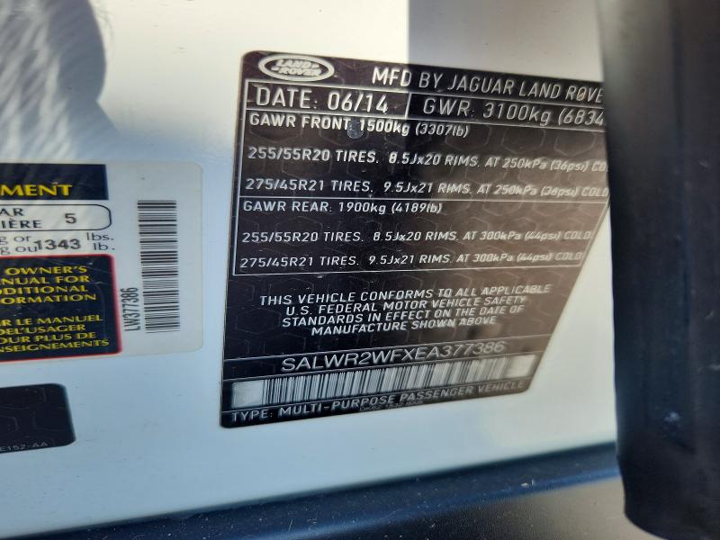Продаж на аукціоні авто 2014 Land Rover Range Rover Sport, vin: SALWR2WFXEA377386, номер лоту: 66819006