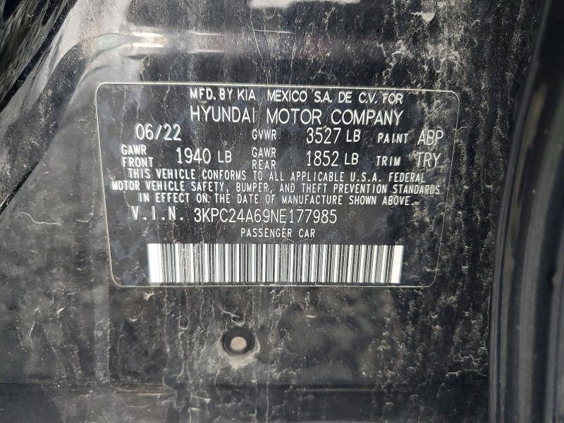 Продажа на аукционе авто 2022 Hyundai Accent, vin: 3KPC24A69NE177985, номер лота: 65113836