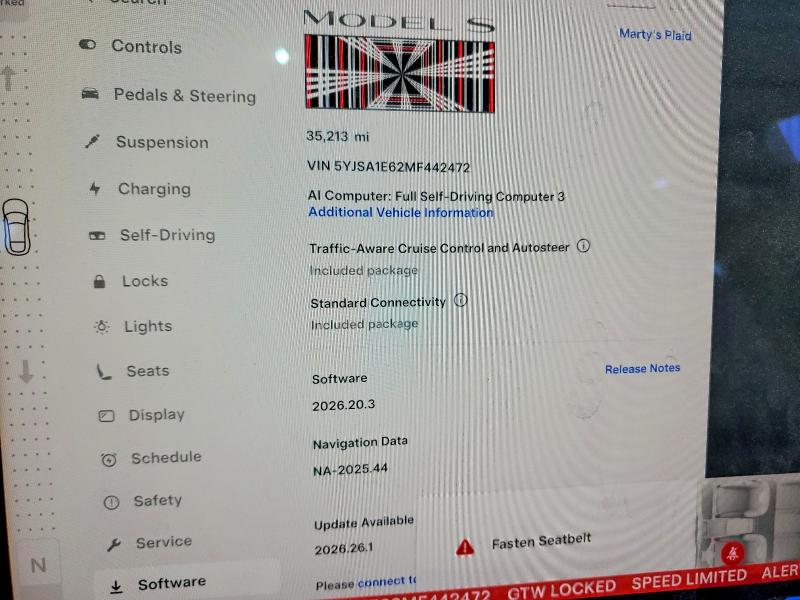 2021 Tesla Model S მანქანა იყიდება აუქციონზე, vin: 5YJSA1E62MF442472, აუქციონის ნომერი: 64292046