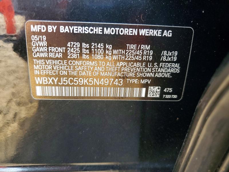 Продажа на аукционе авто 2019 Bmw X2, vin: WBXYJ5C59K5N49743, номер лота: 65912296
