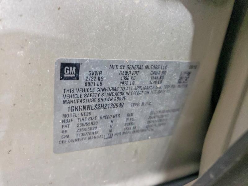 Продаж на аукціоні авто 2017 Gmc Acadia, vin: 1GKKNNLS2HZ139949, номер лоту: 64042526