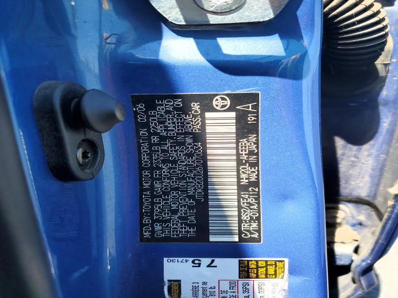 65041156 :رقم المزاد ، JTDKB20U267070634 vin ، 2006 Toyota Prius مزاد بيع