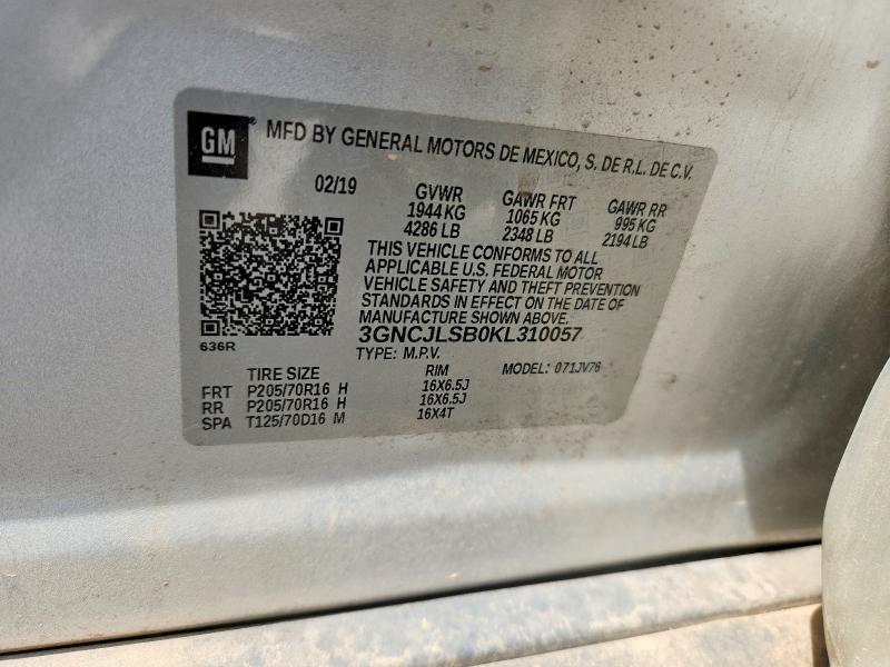 Продажа на аукционе авто 2019 Chevrolet Trax, vin: 3GNCJLSB0KL310057, номер лота: 66865856