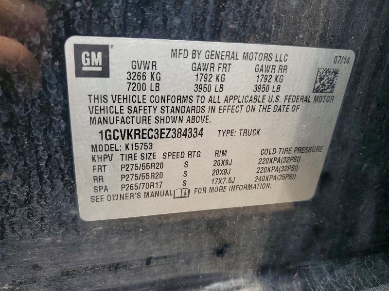 64302916 :رقم المزاد ، 1GCVKREC3EZ384334 vin ، 2014 Chevrolet Silverado مزاد بيع